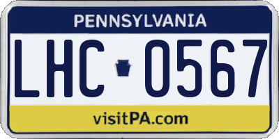 PA license plate LHC0567