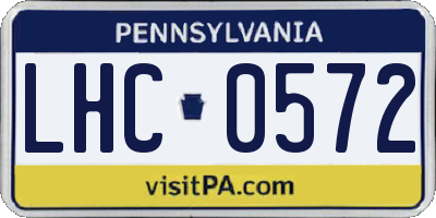 PA license plate LHC0572