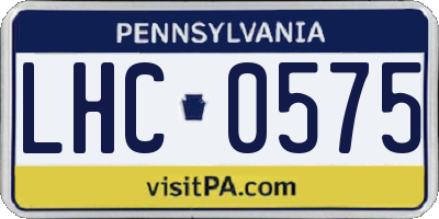 PA license plate LHC0575