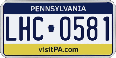PA license plate LHC0581