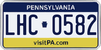 PA license plate LHC0582