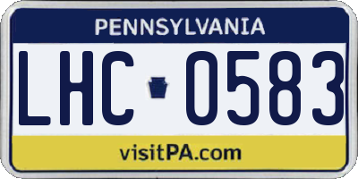 PA license plate LHC0583