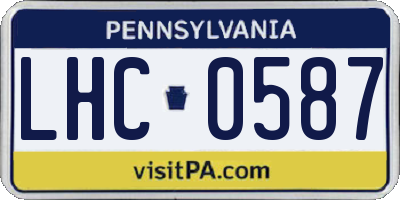PA license plate LHC0587