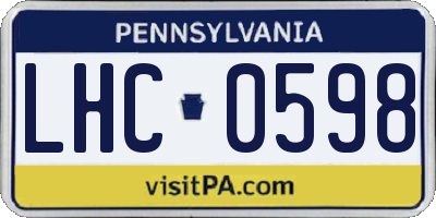 PA license plate LHC0598