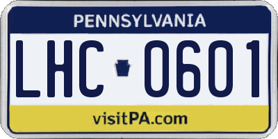 PA license plate LHC0601