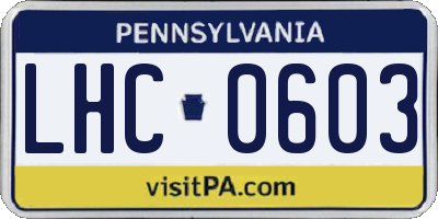 PA license plate LHC0603