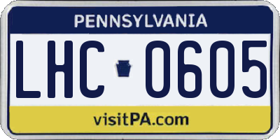 PA license plate LHC0605