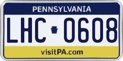 PA license plate LHC0608