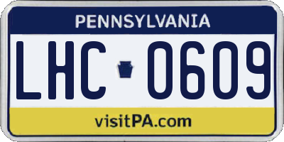 PA license plate LHC0609