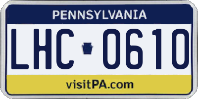 PA license plate LHC0610