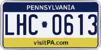 PA license plate LHC0613