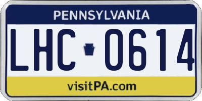 PA license plate LHC0614