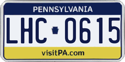 PA license plate LHC0615