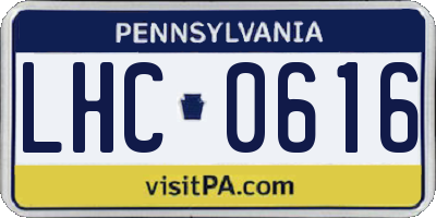 PA license plate LHC0616