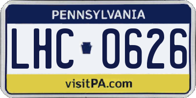 PA license plate LHC0626