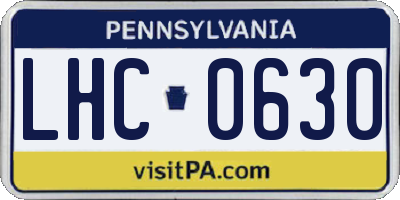 PA license plate LHC0630