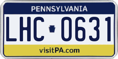 PA license plate LHC0631