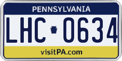 PA license plate LHC0634