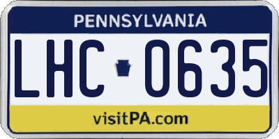 PA license plate LHC0635