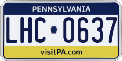 PA license plate LHC0637