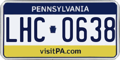 PA license plate LHC0638