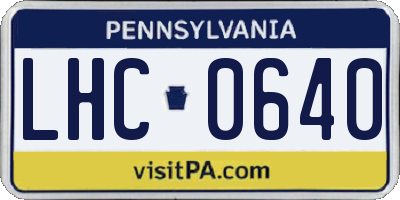 PA license plate LHC0640