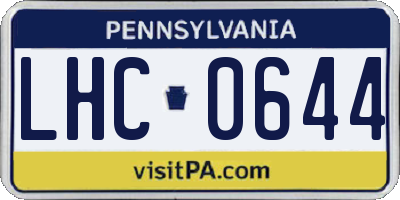 PA license plate LHC0644