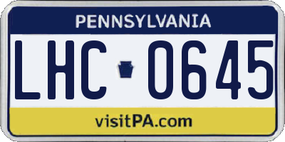 PA license plate LHC0645