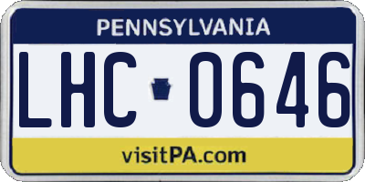 PA license plate LHC0646