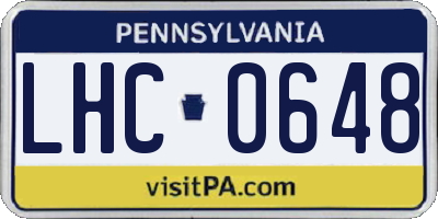 PA license plate LHC0648