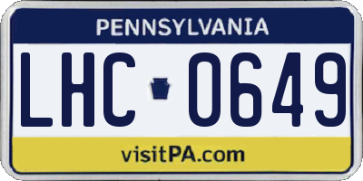 PA license plate LHC0649