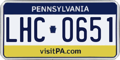 PA license plate LHC0651