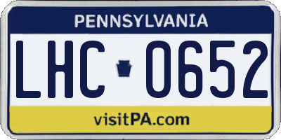 PA license plate LHC0652