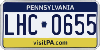 PA license plate LHC0655