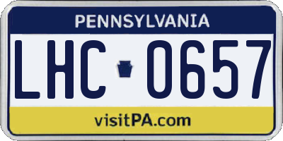 PA license plate LHC0657