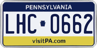 PA license plate LHC0662