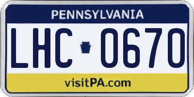 PA license plate LHC0670