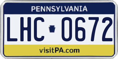 PA license plate LHC0672