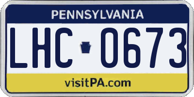 PA license plate LHC0673