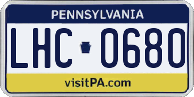 PA license plate LHC0680