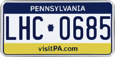 PA license plate LHC0685