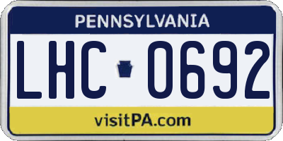 PA license plate LHC0692