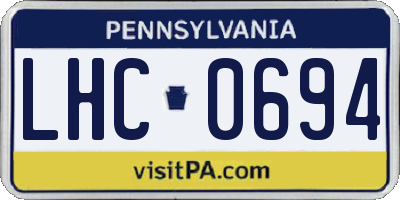 PA license plate LHC0694