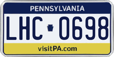 PA license plate LHC0698