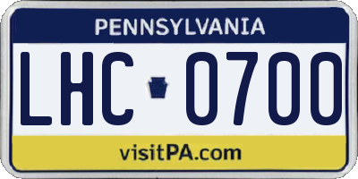 PA license plate LHC0700