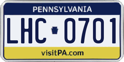 PA license plate LHC0701