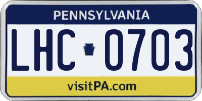 PA license plate LHC0703