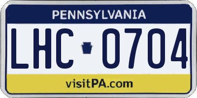 PA license plate LHC0704