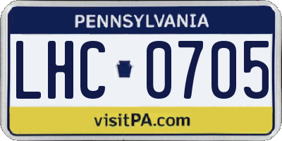 PA license plate LHC0705