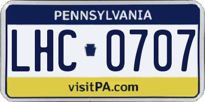 PA license plate LHC0707